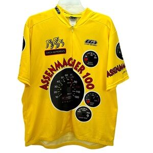 Louis‎ Garneau Yellow 1/2 Zip Bicycle Cycling Top XXL